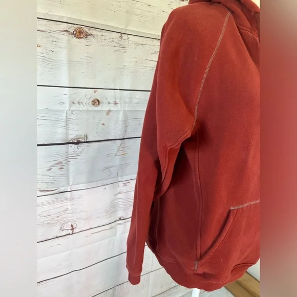 Columbia Woman’s Burnt Red Heavyweight Cotton Blend Soft Comfy Hoodie Size Large - Picture 3 of 7